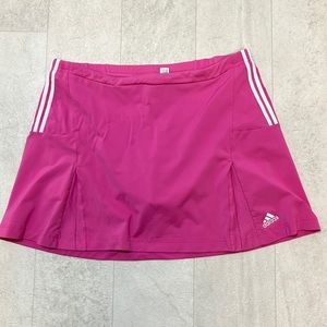 Adidas Skirt Sz L Pink Skort Tennis Golf Built in Shorts Climalite Stretch Sport